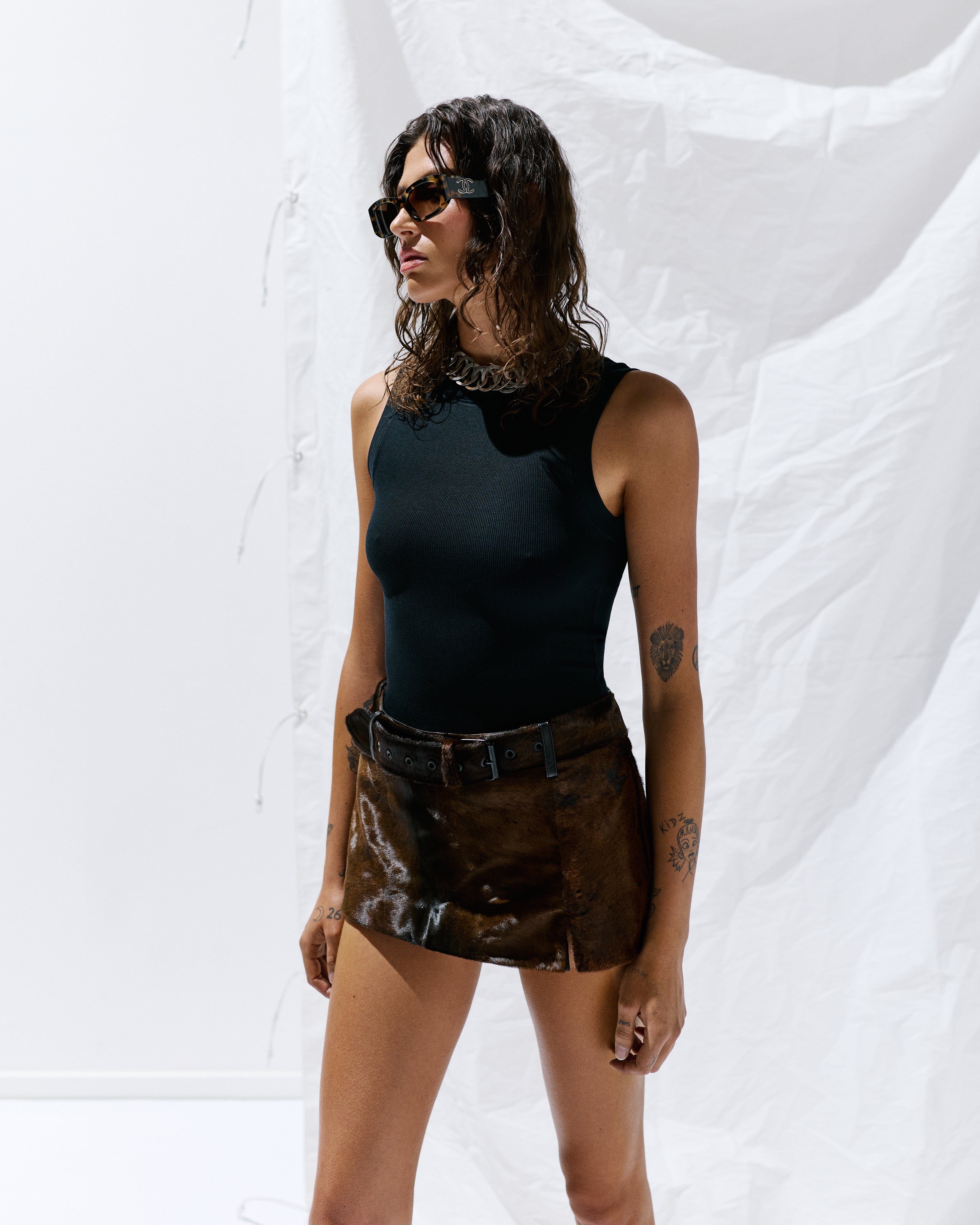 LEATHER SKORT