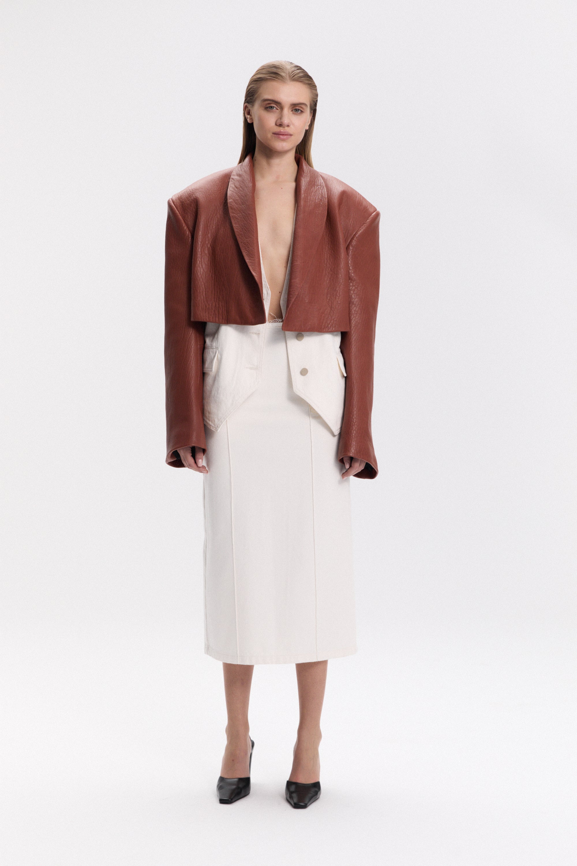 ELAINE BLAZER IN GINGER LEATHER