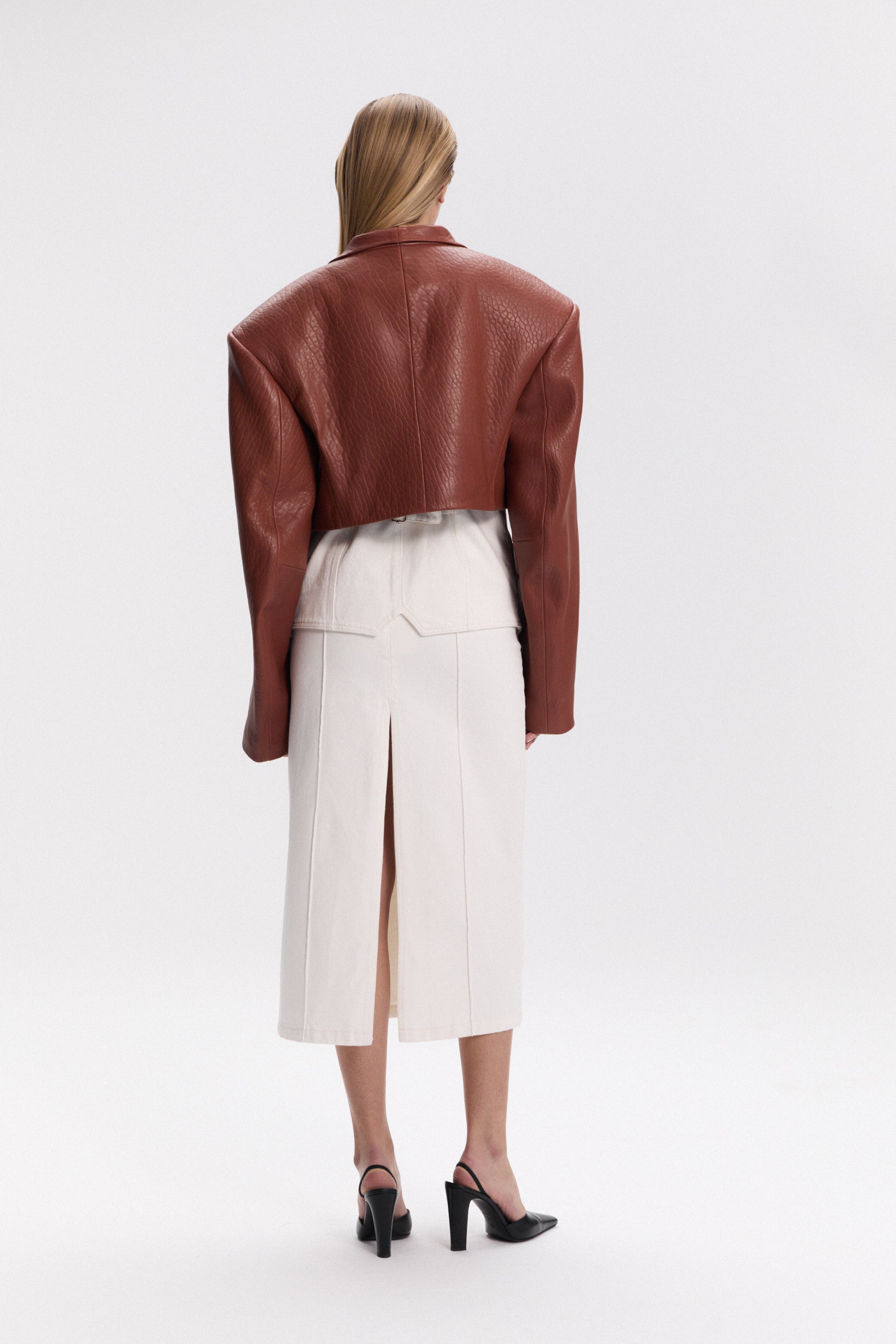 ELAINE BLAZER IN GINGER LEATHER