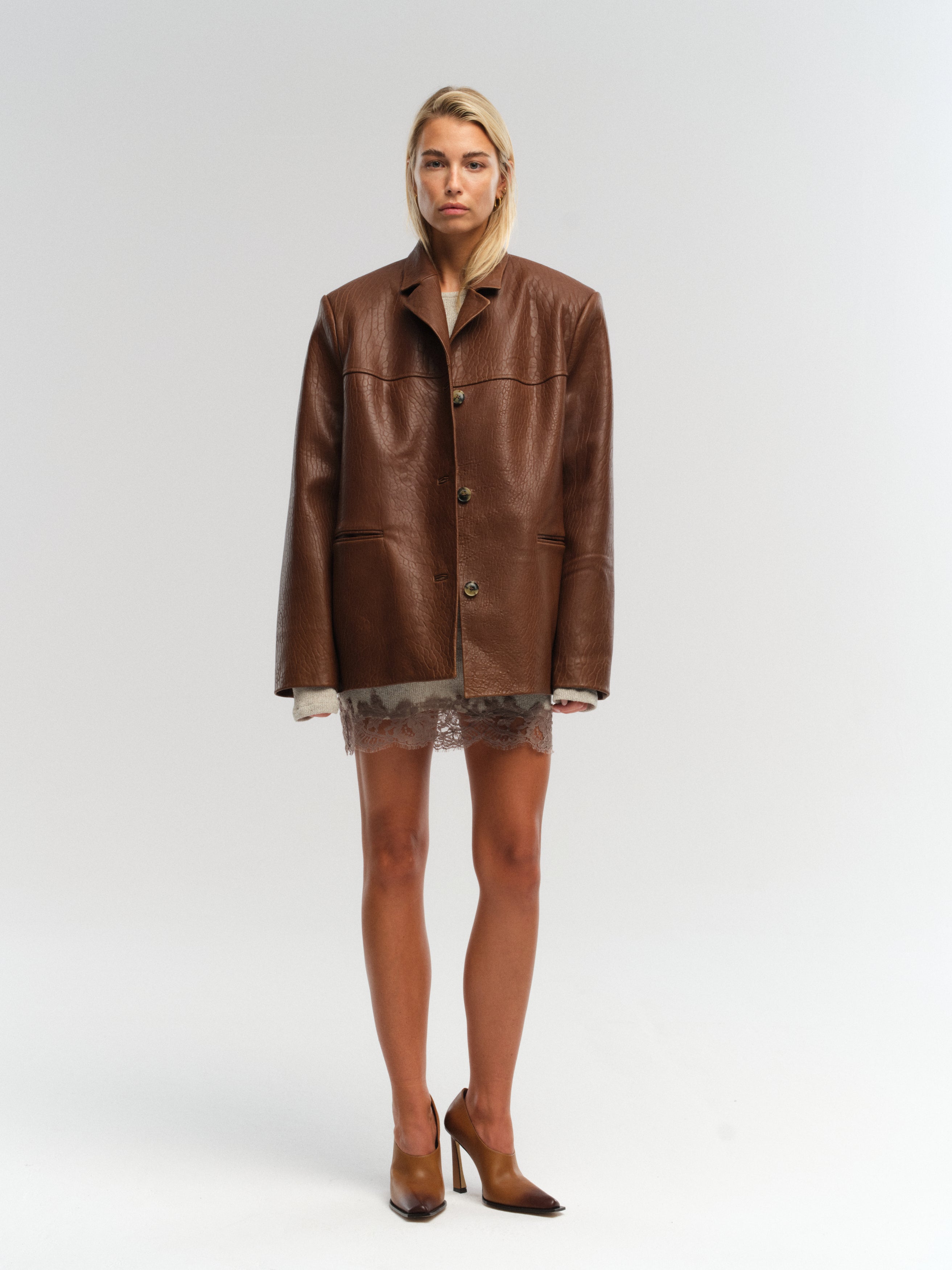 ARAGONA BLAZER IN LEATHER