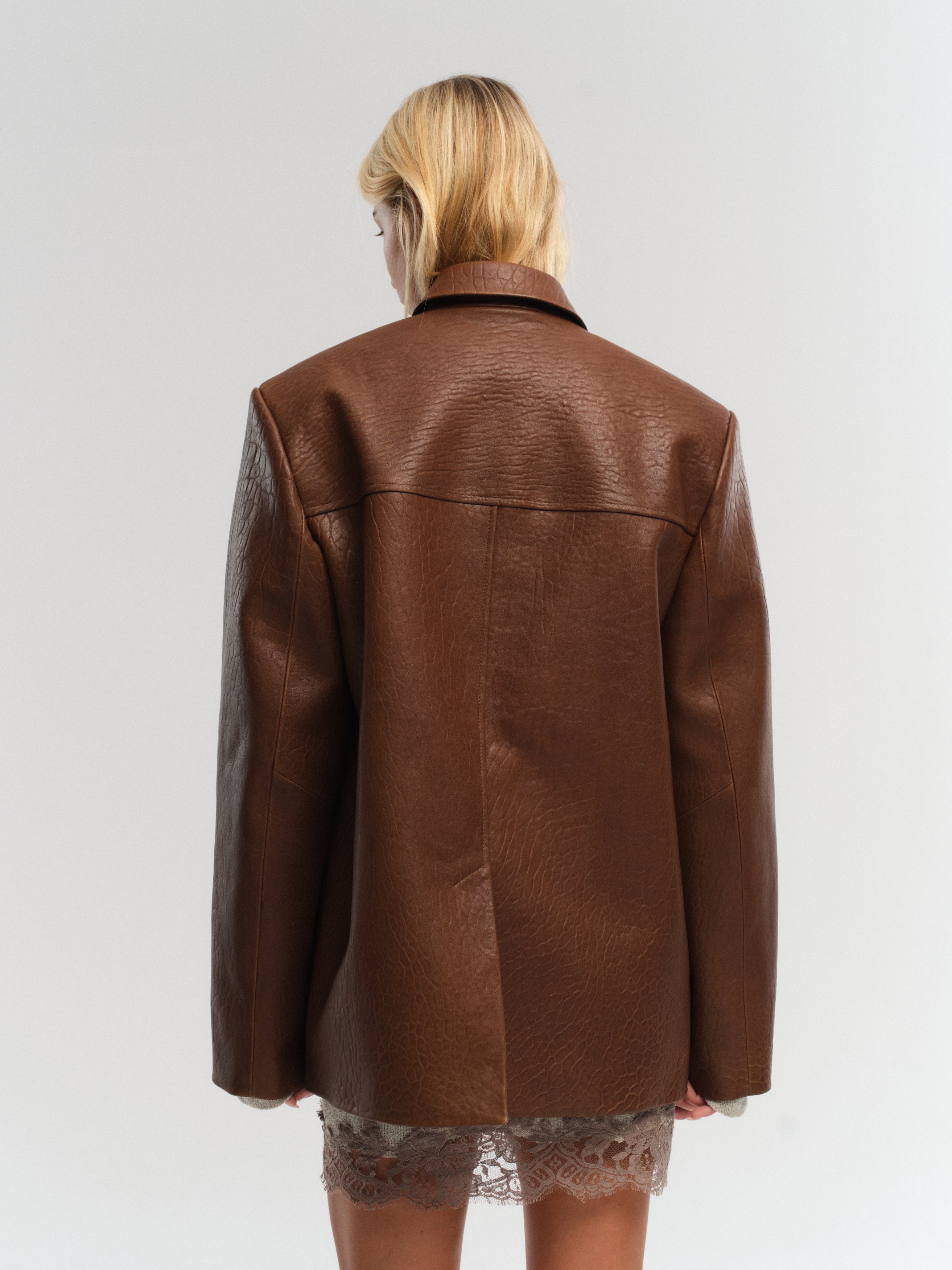 ARAGONA BLAZER IN LEATHER