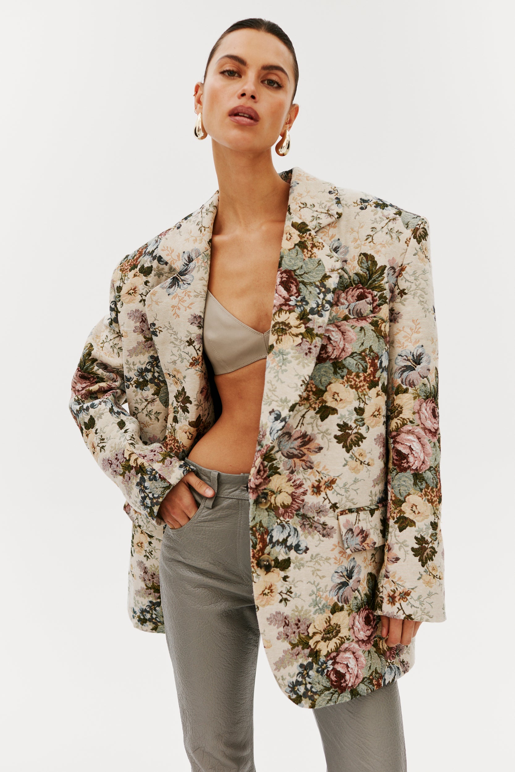 NYRIA BLAZER IN FLORAL JACQUARD