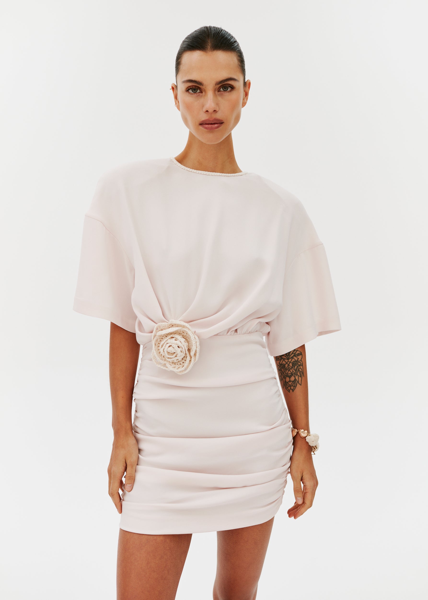 plus size gold dress for wedding Siddhartha Bansal Pink Wrap Dress And Belt main image 0