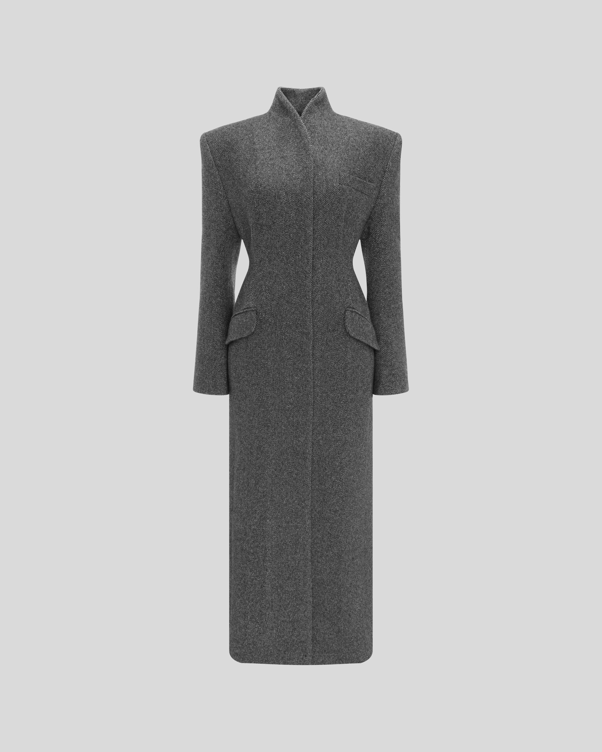 DARK GRAY WOOL COAT