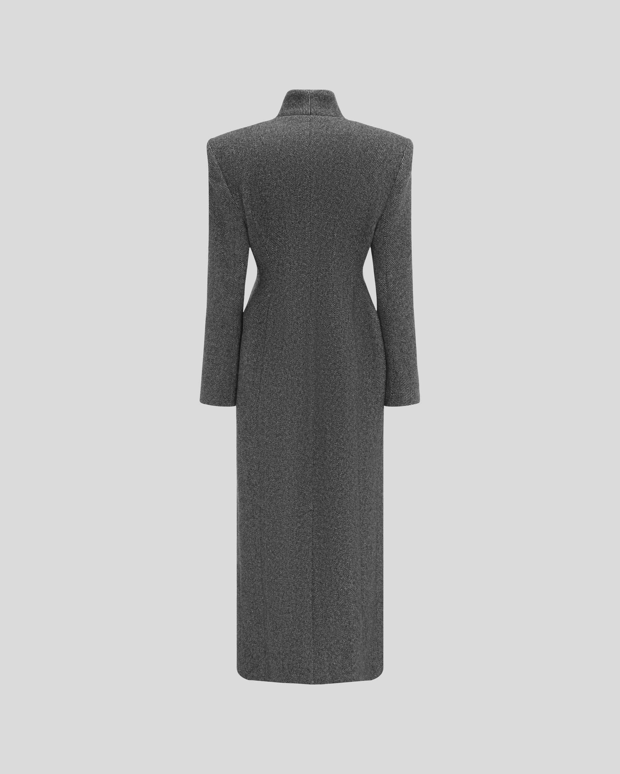 DARK GRAY WOOL COAT