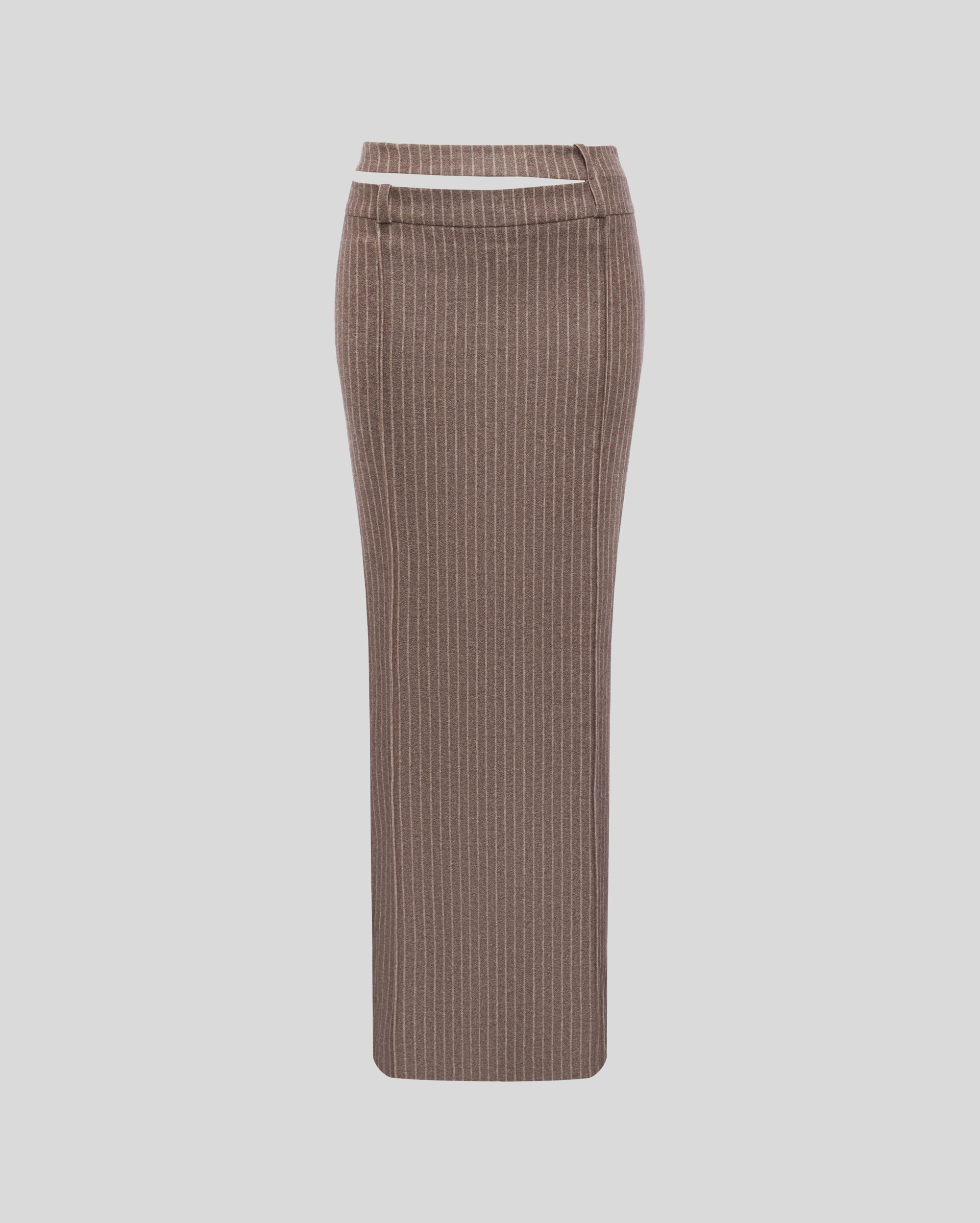 BROWN WOOL MIDI SKIRT