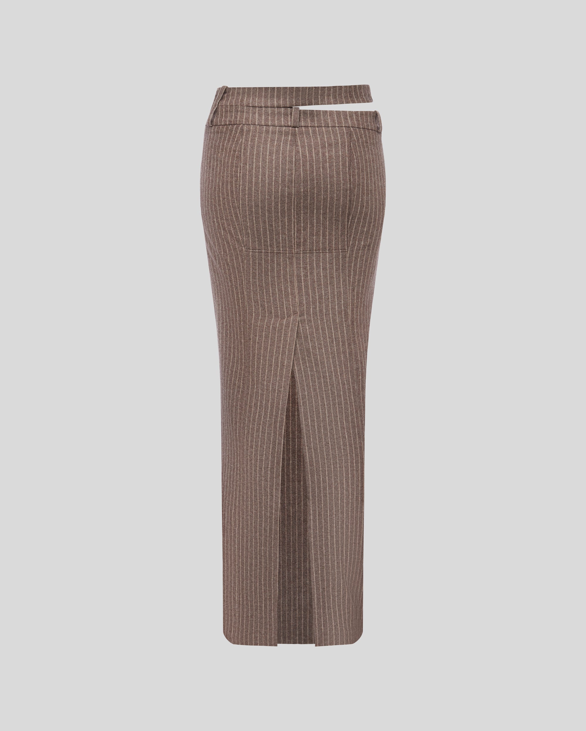BROWN WOOL MIDI SKIRT