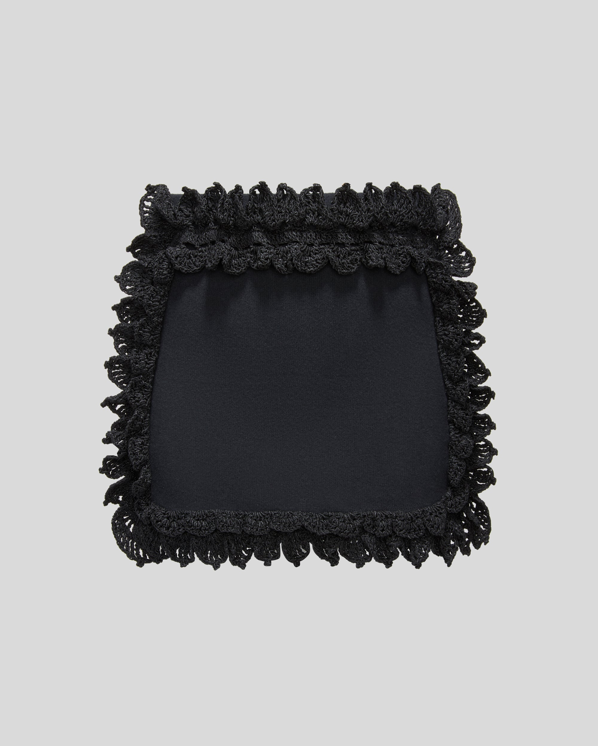 BLACK CROCHET MINI SKIRT