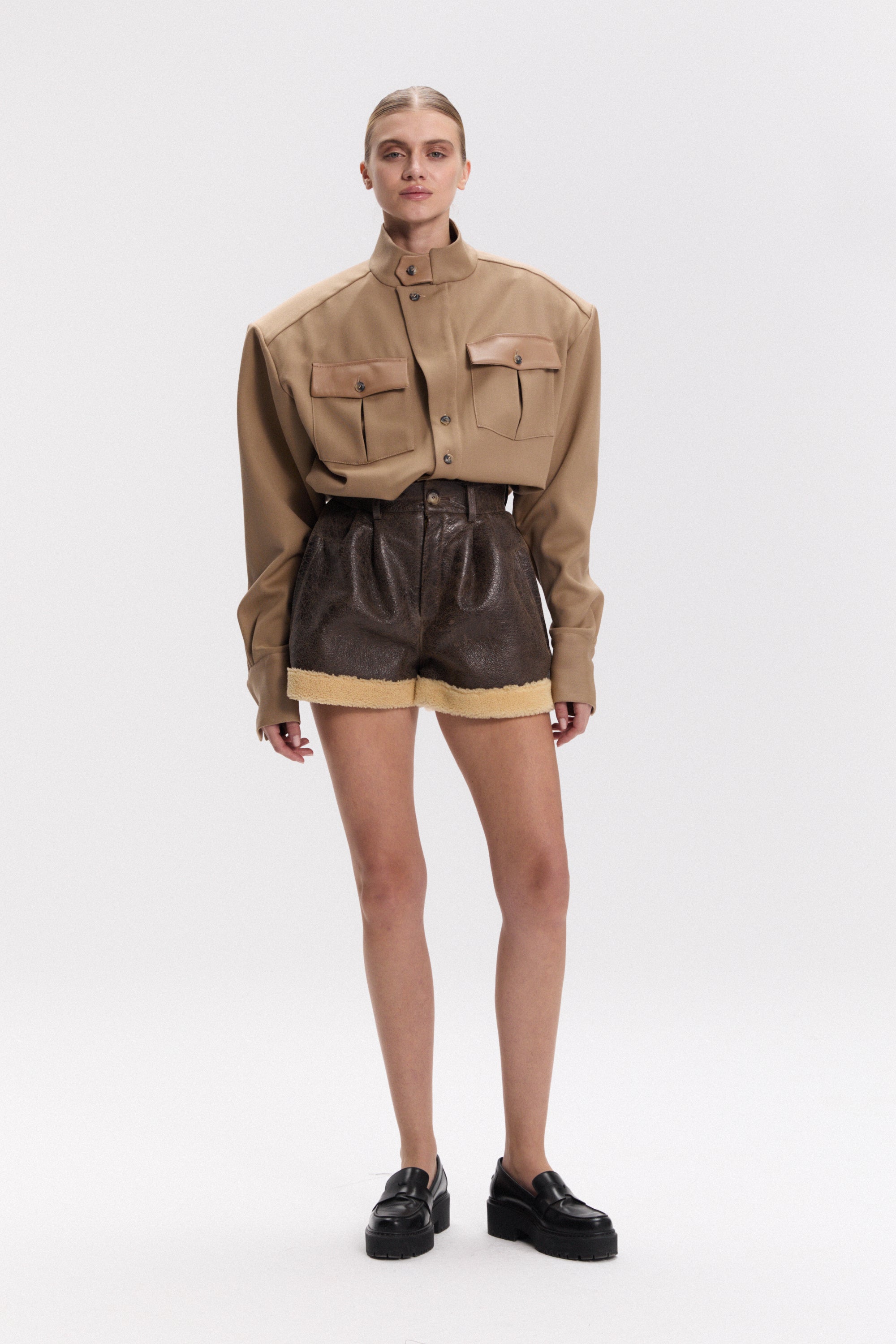 TARLEE SHEARLING SHORTS