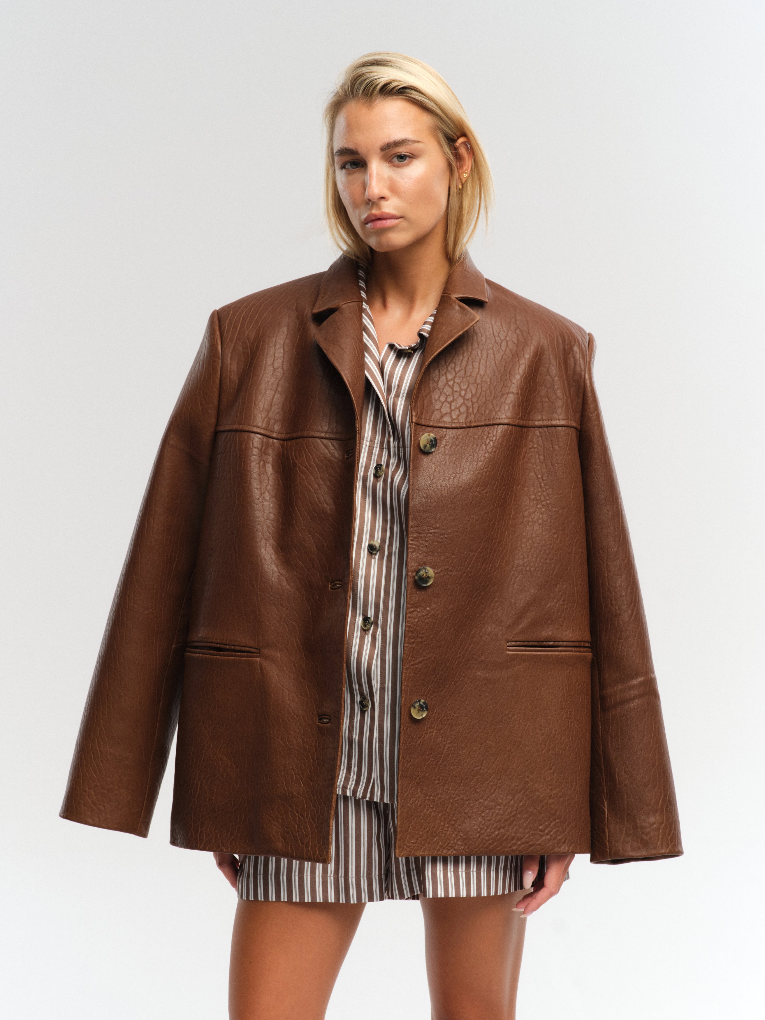 ARAGONA BLAZER IN LEATHER