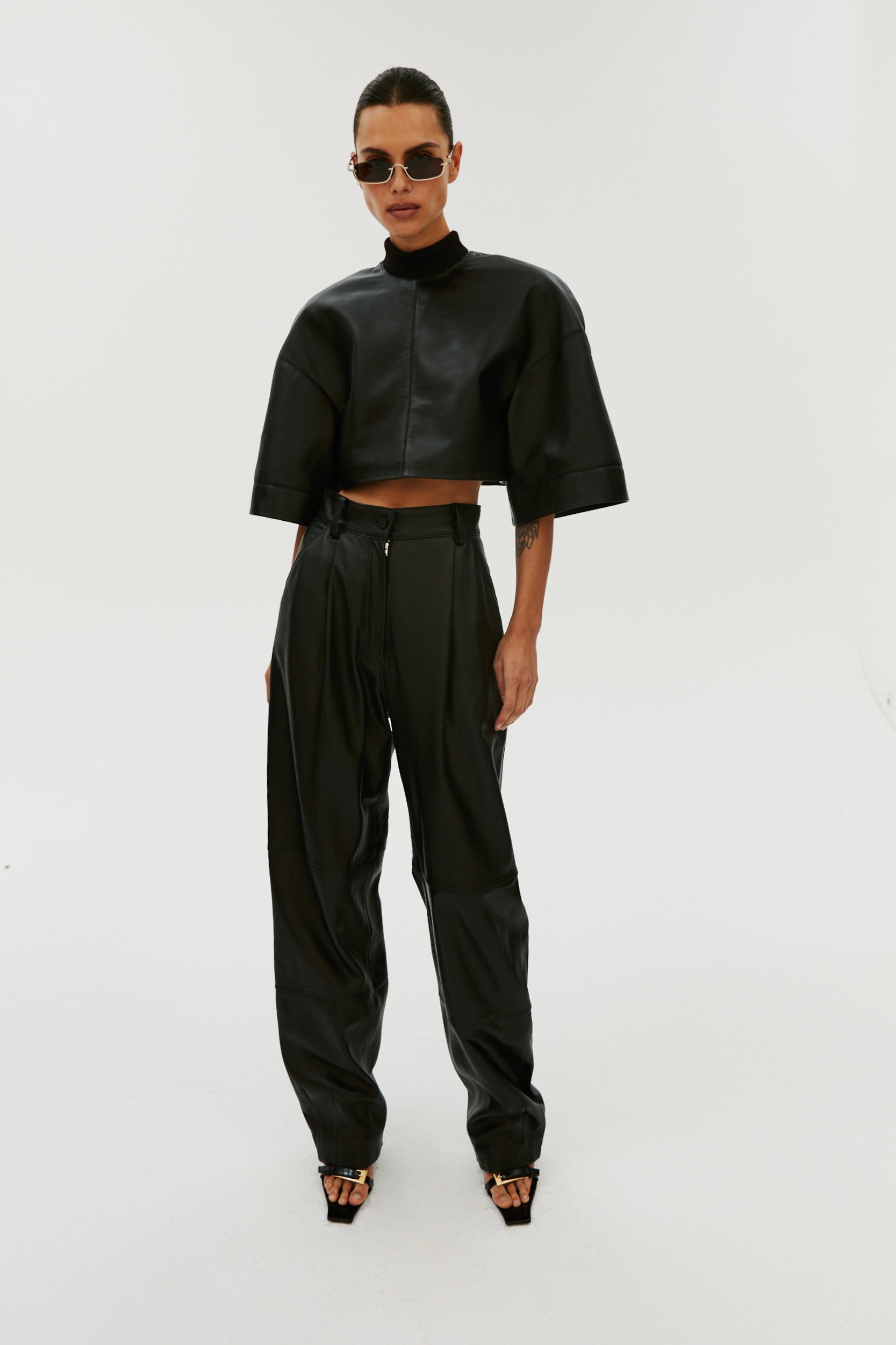 MELROSE PANTS IN BLACK LEATHER