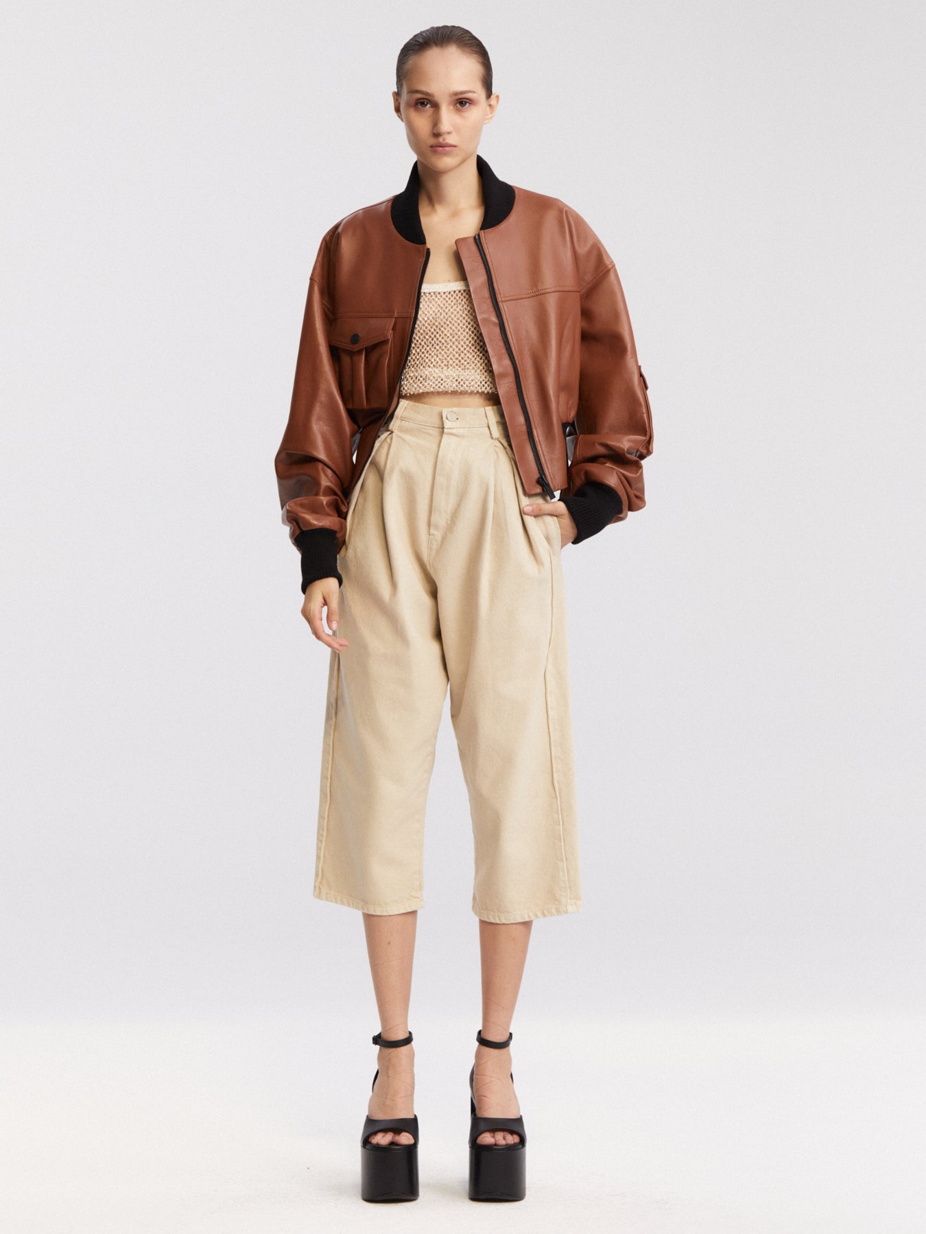 ISSY LEATHER BOMBER