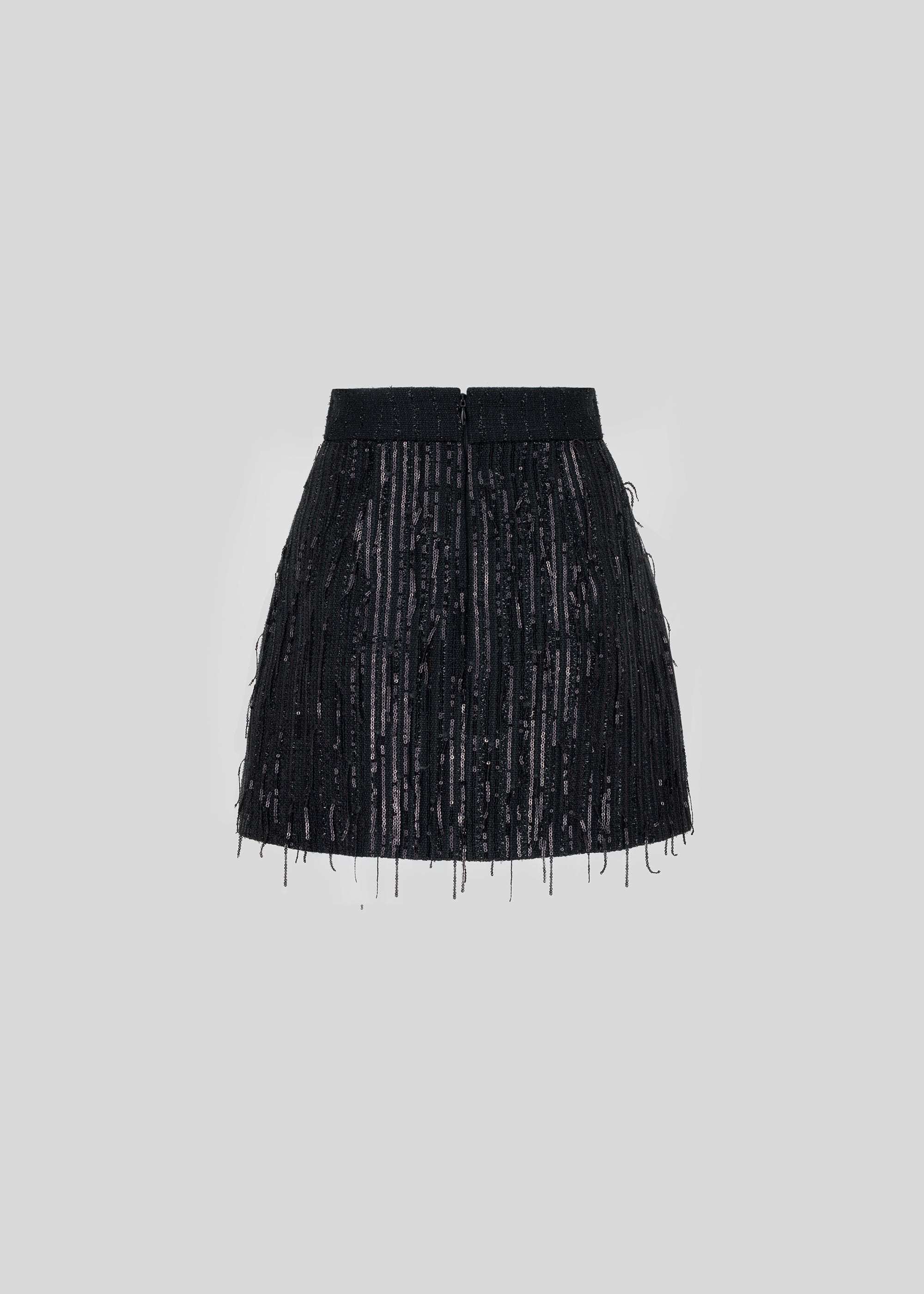 TONYA SKIRT IN BLACK SEQUIN